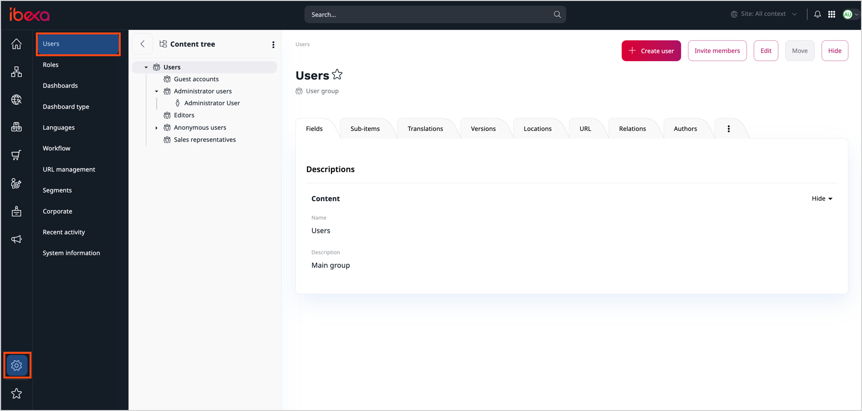 Users and user groups
