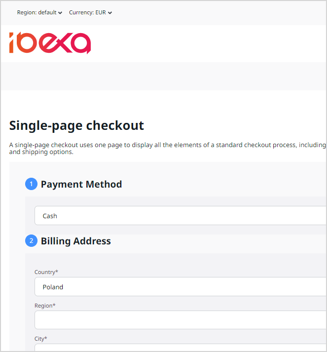 One page checkout