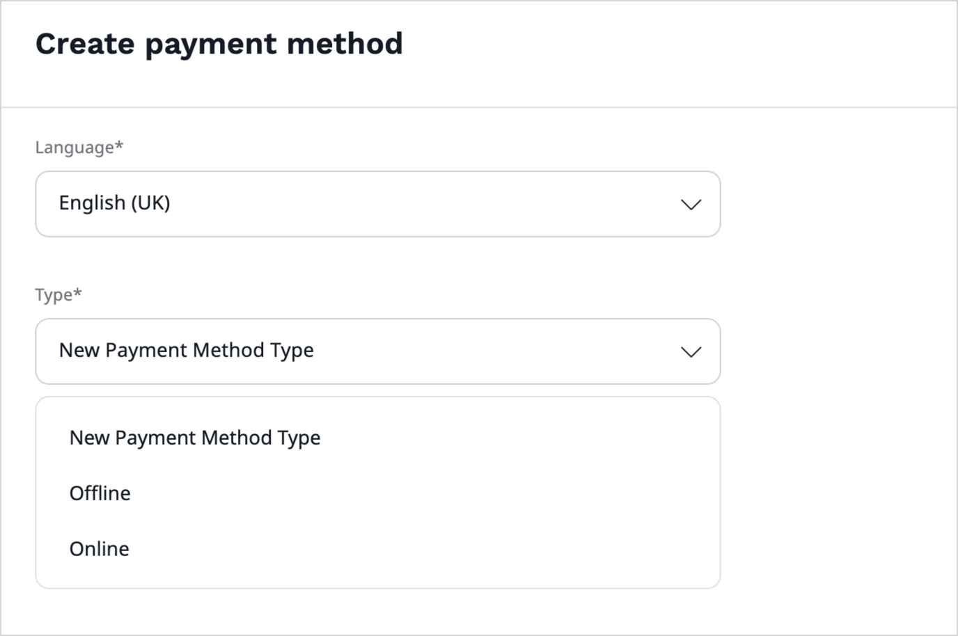 New payment method type